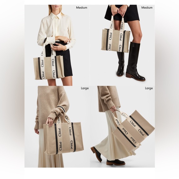 Chloe Beige Canvas Tote with Black Accents - Picture 8 of 9